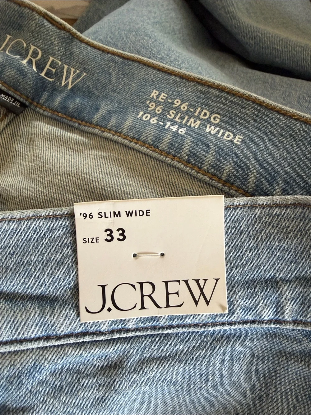 J. Crew ‘96 Slim Wide Leg Jeans Light Blue Wash Size 33 New With Tags Relaxed‎